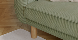 Klem Sisli Yeşil Köşe ve Hardal Levy Berjer Koltuk Takımı - Kadife & Fitilli Kadife