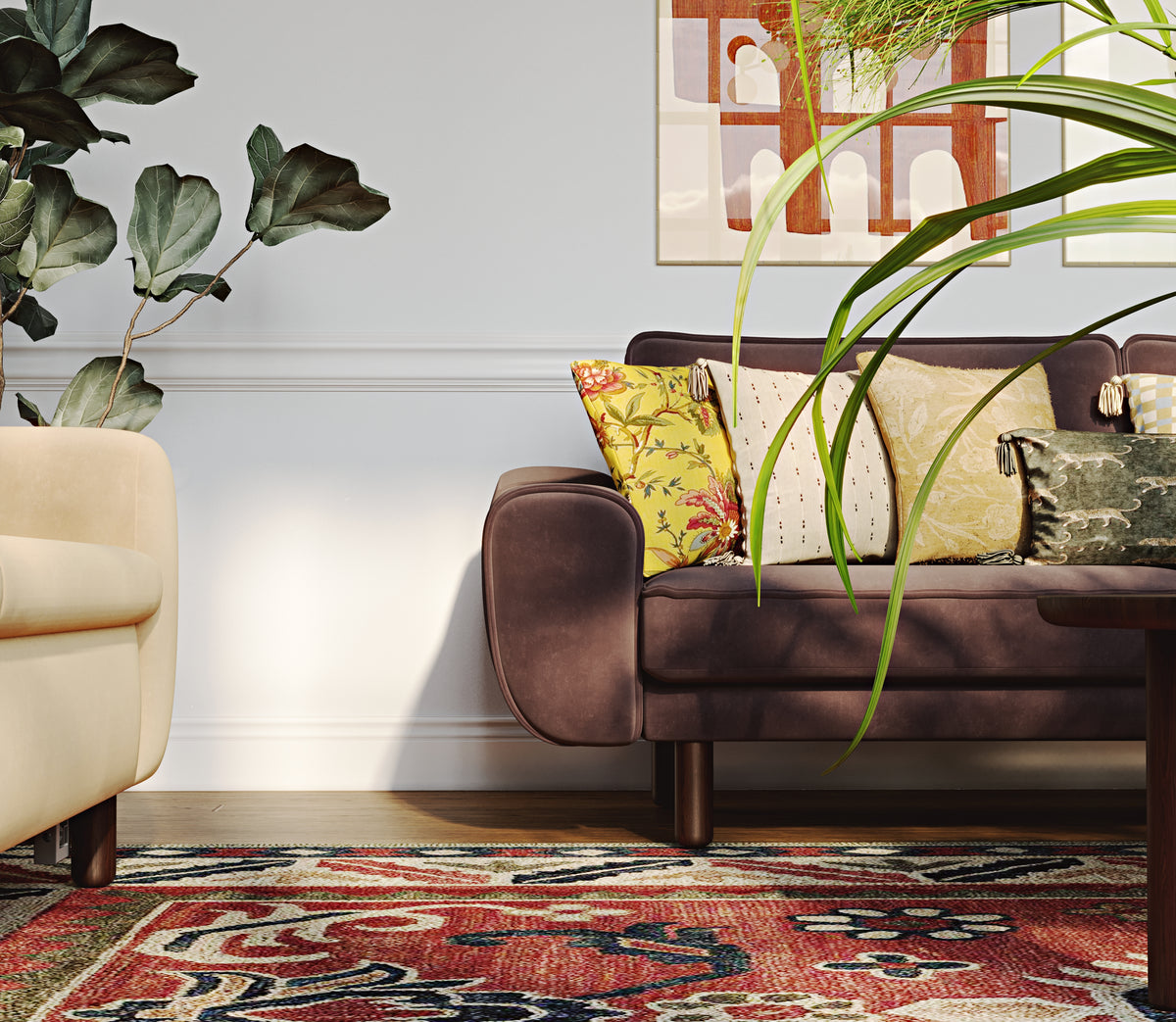 Nyra Butter ve Klem Espresso Yataklı Koltuk Takımı - Kadife