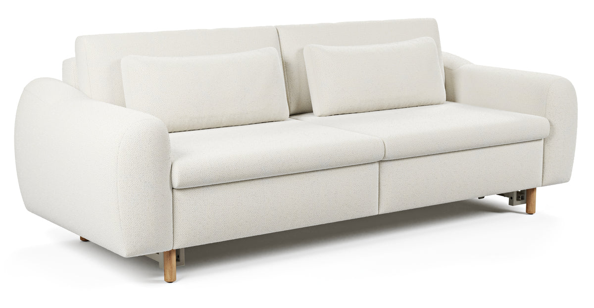 Nyra Yataklı Üçlü ve Klem Slim Tekli Koltuk Takımı - Doğal Doku & Kadife