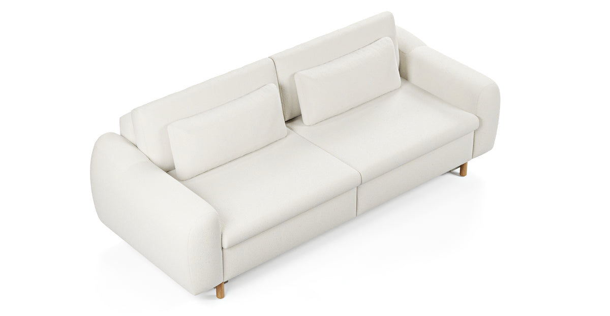 Nyra Yataklı Üçlü ve Klem Slim Tekli Koltuk Takımı - Doğal Doku & Kadife