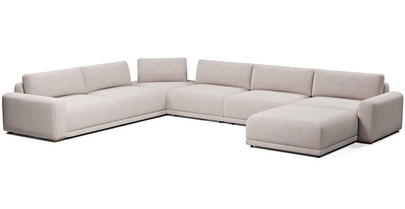 Carle 339 x 444 Köşe Çift Kollu ve Puf - Kadife