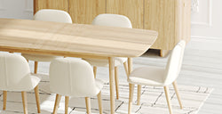 Lyno & Venn | 97x160 Açılır Masa ve Konsollu Yemek Odası Takımı – Maxi (6 Kişilik) - Doğal Doku