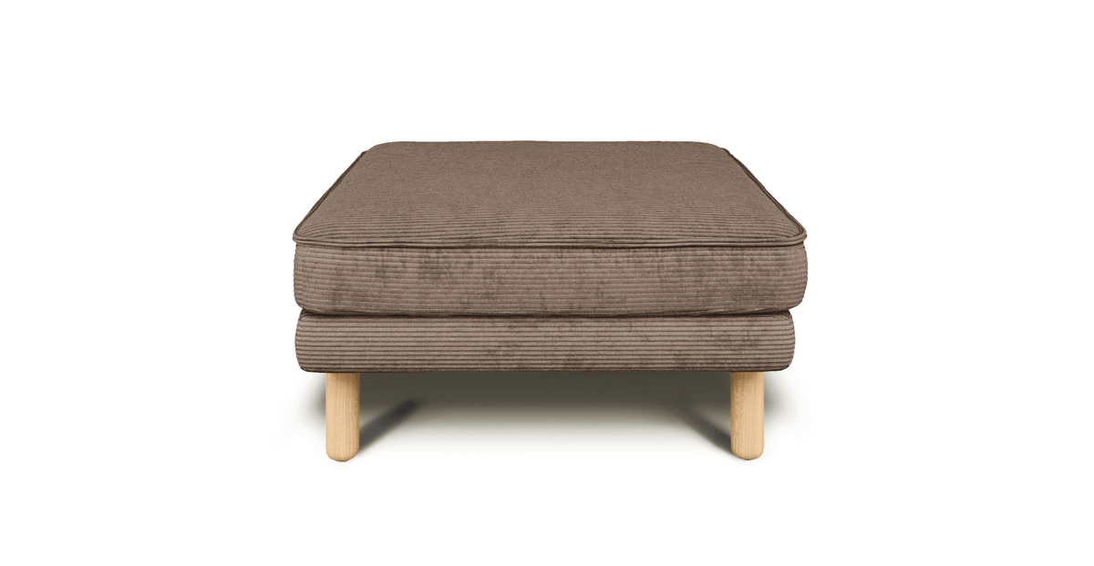 Klem Köşe & Puf ve Fildişi Berjer Koltuk Takımı - Fitilli Kadife & Doğal Doku