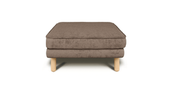 Klem Köşe & Puf ve Fildişi Berjer Koltuk Takımı - Fitilli Kadife & Doğal Doku