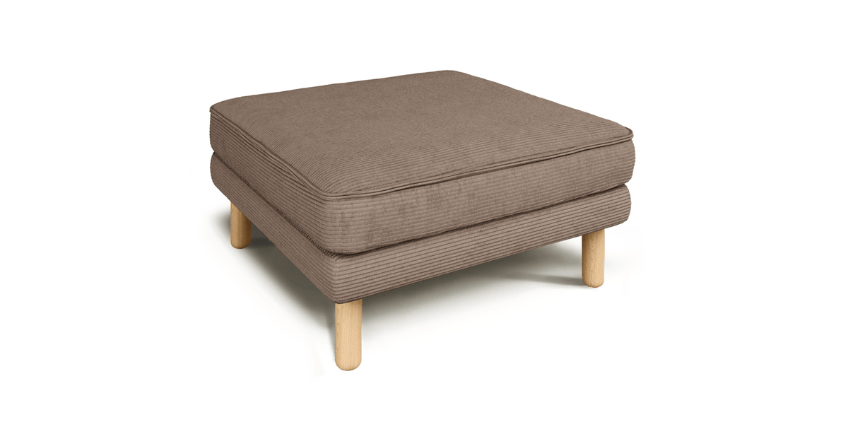 Klem Köşe & Puf ve Fildişi Berjer Koltuk Takımı - Fitilli Kadife & Doğal Doku