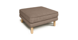 Klem Köşe & Puf ve Fildişi Berjer Koltuk Takımı - Fitilli Kadife & Doğal Doku