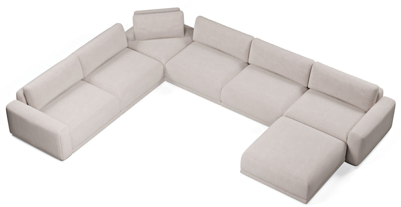 Carle 339 x 444 Köşe Çift Kollu ve Puf - Kadife