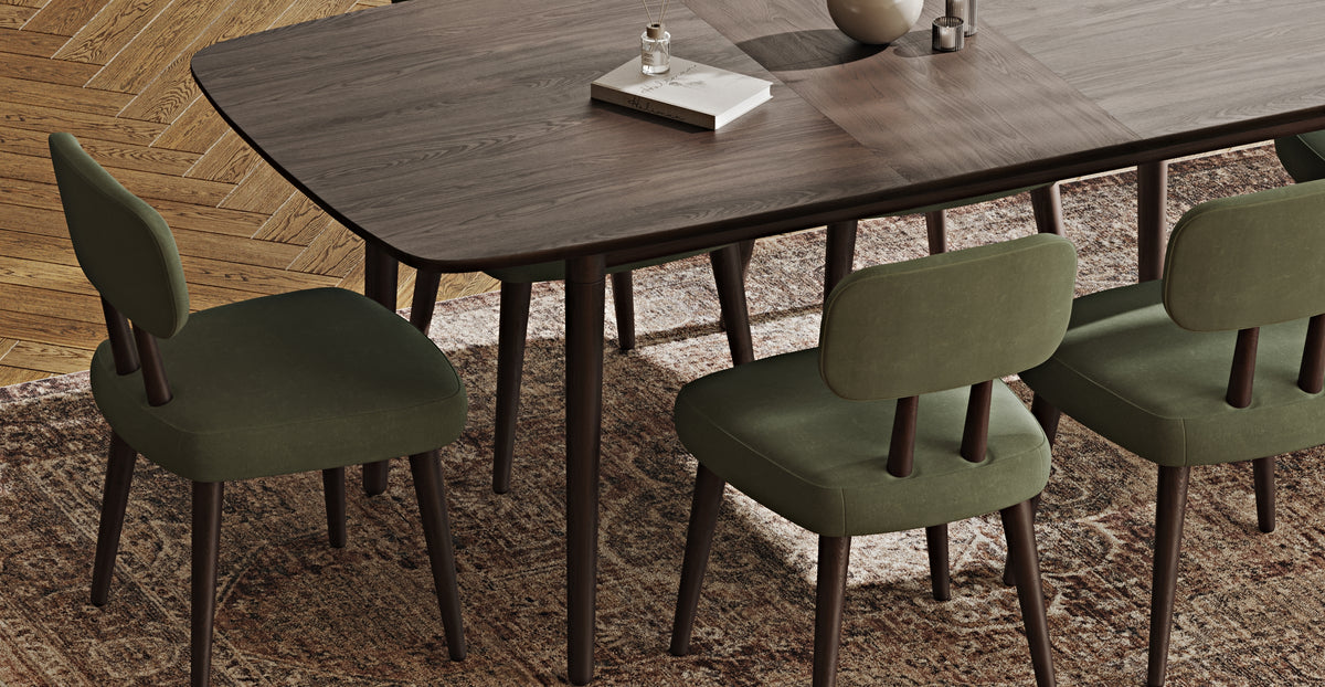 Lyno 97x160 Cm Açılır Yemek Masası Takımı (6Lı Roa) - Kadife