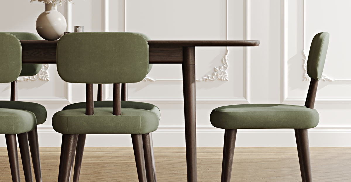 Lyno 97x160 Cm Açılır Yemek Masası Takımı (6Lı Roa) - Kadife