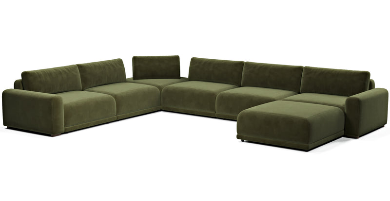 Carle 339 x 444 Köşe Çift Kollu ve Puf - Kadife