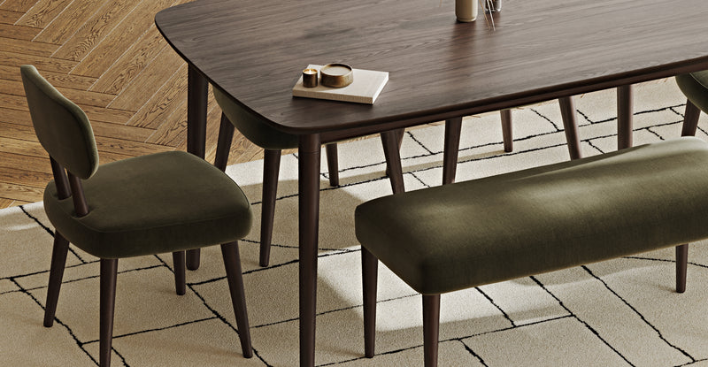 Lyno 97x160 Cm Sabit Yemek Masası Takımı (Bench&4Lü Roa) - Performans Keten