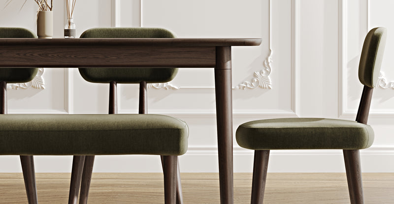 Lyno 97x160 Cm Sabit Yemek Masası Takımı (Bench&4Lü Roa) - Performans Keten