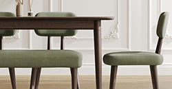 Lyno 97x160 Cm Sabit Yemek Masası Takımı (Bench&4Lü Roa) - Kadife