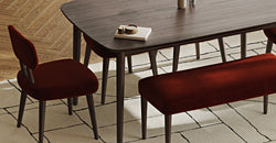 Lyno 97x160 Cm Sabit Yemek Masası Takımı (Bench&4Lü Roa) - Kadife