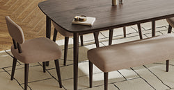 Lyno 97x160 Cm Sabit Yemek Masası Takımı (Bench&4Lü Roa) - Kadife