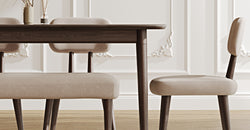 Lyno 97x160 Cm Sabit Yemek Masası Takımı (Bench&4Lü Roa) - Kadife