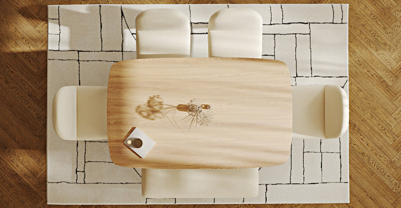 Lyno 97x160 Sabit Yemek Masası Takımı (Roa Bench & 4 Venn Sandalye) - Doğal Doku