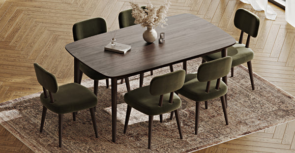 Lyno 97x160 Cm Sabit Yemek Masası Takımı (6Lı Roa) - Performans Keten