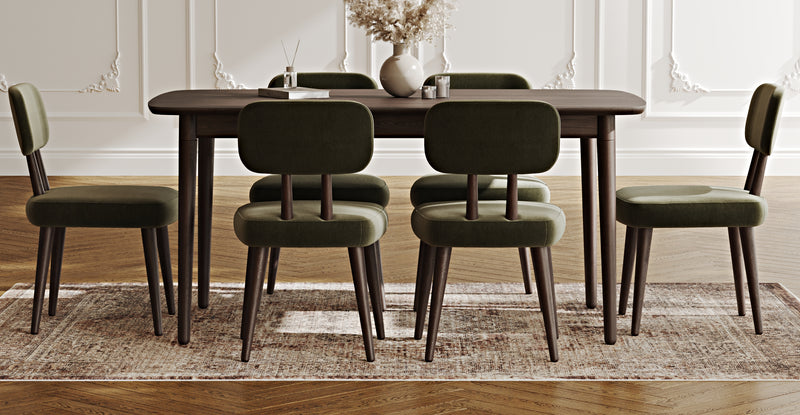 Lyno 97x160 Cm Sabit Yemek Masası Takımı (6Lı Roa) - Performans Keten