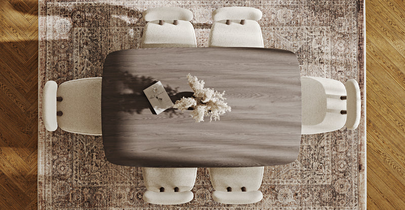 Lyno 97x160 Cm Sabit Yemek Masası Takımı (6Lı Roa) - Bukle