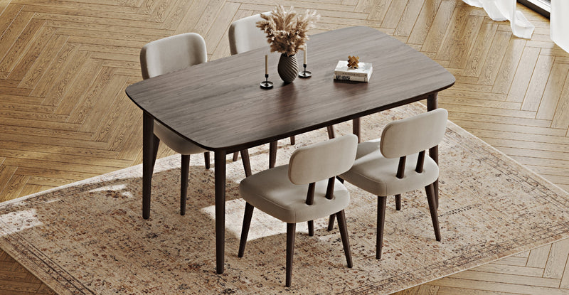 Lyno 97x160 Cm Sabit Yemek Masası Takımı (4 Roa Sandalye) - Performans Keten