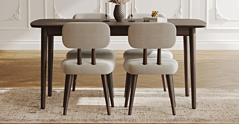 Lyno 97x160 Cm Sabit Yemek Masası Takımı (4 Roa Sandalye) - Performans Keten