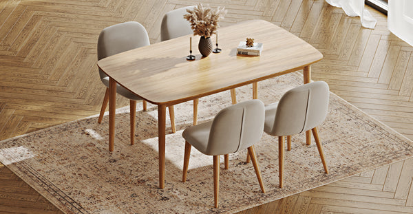 Lyno 97x160 Sabit Yemek Masası Takımı (4 Venn Sandalye) - Performans Keten