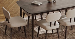 Lyno 97x160 Cm Sabit Yemek Masası Takımı (6Lı Roa) - Keten