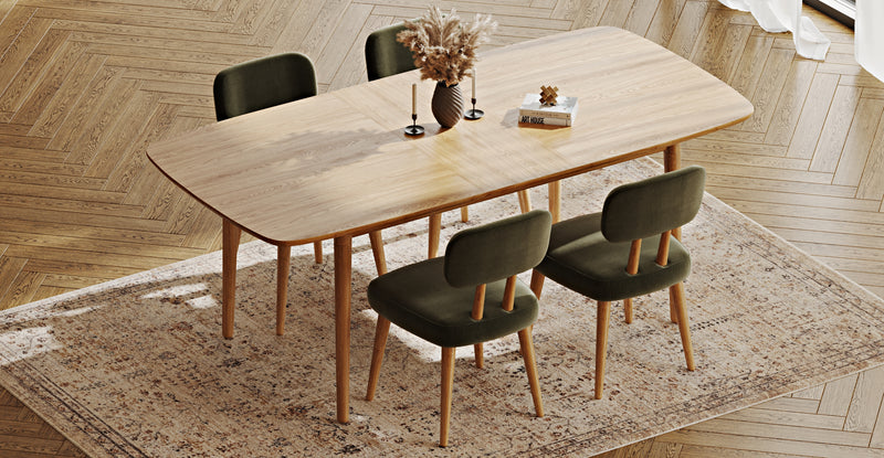 Lyno 97x160 Cm Açılır Yemek Masası Takımı (4 Roa Sandalye) - Performans Keten