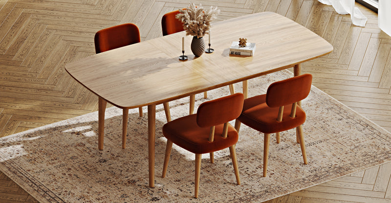 Lyno 97x160 Cm Açılır Yemek Masası Takımı (4 Roa Sandalye) - Performans Keten