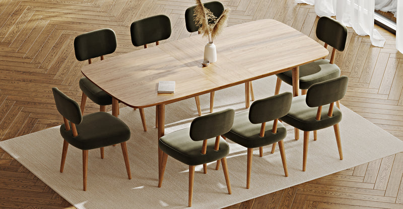 Lyno 97x160 Cm Açılır Yemek Masası Takımı (8Li Roa) - Performans Keten