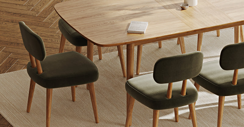 Lyno 97x160 Cm Açılır Yemek Masası Takımı (8Li Roa) - Performans Keten