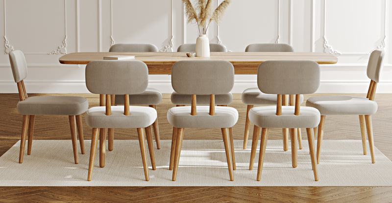Lyno 97x160 Cm Açılır Yemek Masası Takımı (8Li Roa) - Performans Keten