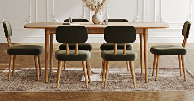 Lyno 97x160 Cm Açılır Yemek Masası Takımı (6Lı Roa) - Performans Keten