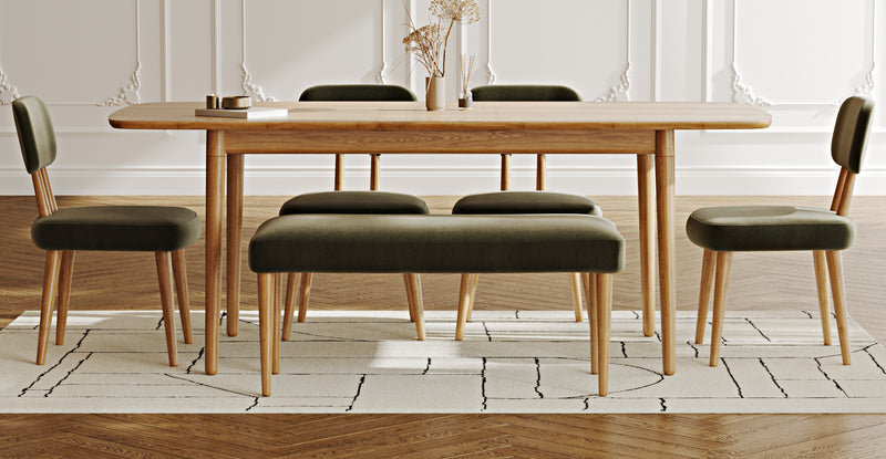 Lyno 97x160 Cm Açılır Yemek Masası Takımı (Bench&4Lü Roa) - Performans Keten