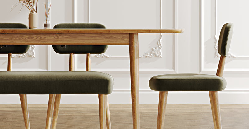 Lyno 97x160 Cm Açılır Yemek Masası Takımı (Bench&4Lü Roa) - Performans Keten