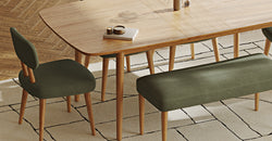 Lyno 97x160 Cm Açılır Yemek Masası Takımı (Bench&4Lü Roa) - Kadife