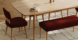 Lyno 97x160 Cm Açılır Yemek Masası Takımı (Bench&4Lü Roa) - Kadife