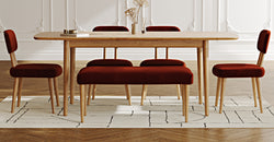 Lyno 97x160 Cm Açılır Yemek Masası Takımı (Bench&4Lü Roa) - Kadife