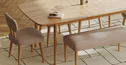 Lyno 97x160 Cm Açılır Yemek Masası Takımı (Bench&4Lü Roa) - Kadife