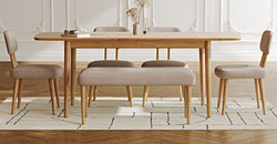 Lyno 97x160 Cm Açılır Yemek Masası Takımı (Bench&4Lü Roa) - Kadife