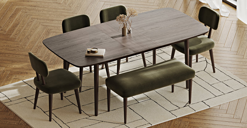 Lyno 97x160 Cm Açılır Yemek Masası Takımı (Bench&4Lü Roa) - Performans Keten