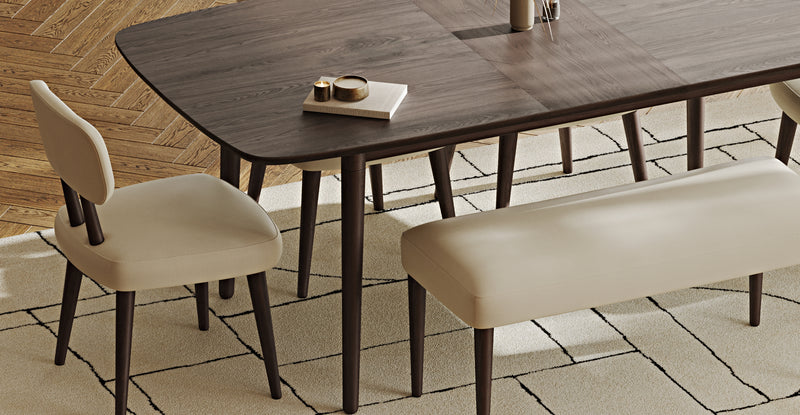 Lyno 97x160 Cm Açılır Yemek Masası Takımı (Bench&4Lü Roa) - Performans Kadife