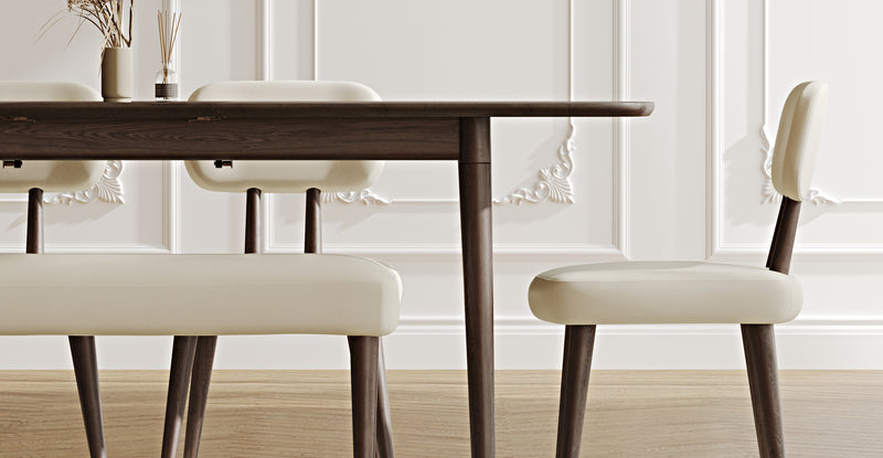 Lyno 97x160 Cm Açılır Yemek Masası Takımı (Bench&4Lü Roa) - Performans Kadife