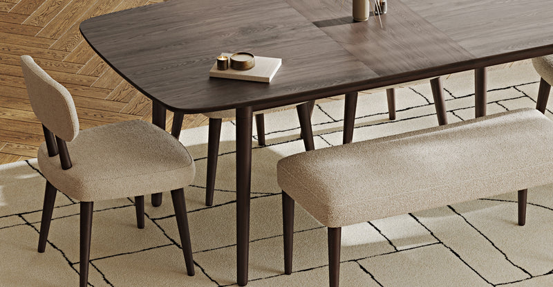 Lyno 97x160 Cm Açılır Yemek Masası Takımı (Bench&4Lü Roa) - Bukle