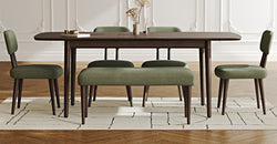 Lyno 97x160 Cm Açılır Yemek Masası Takımı (Bench&4Lü Roa) - Kadife