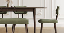 Lyno 97x160 Cm Açılır Yemek Masası Takımı (Bench&4Lü Roa) - Kadife