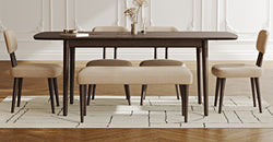 Lyno 97x160 Cm Açılır Yemek Masası Takımı (Bench&4Lü Roa) - Kadife