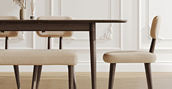 Lyno 97x160 Cm Açılır Yemek Masası Takımı (Bench&4Lü Roa) - Kadife