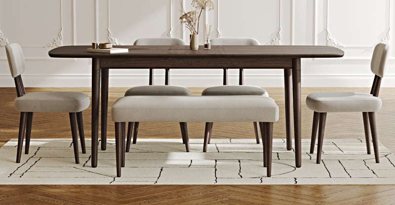 Lyno 97x160 Cm Açılır Yemek Masası Takımı (Bench&4Lü Roa) - Performans Keten